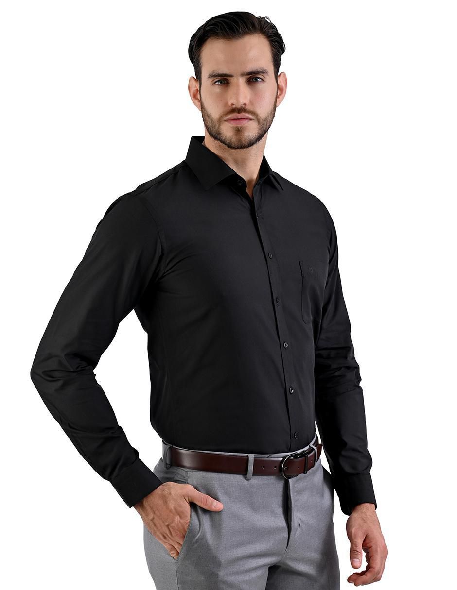 Camisa formal manga larga para hombre 5