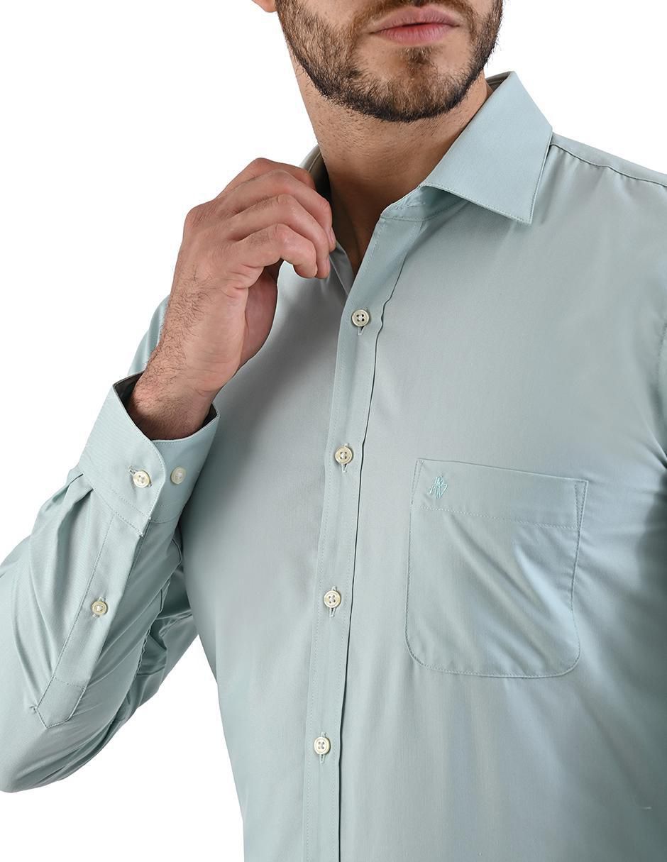 Camisa formal manga larga para hombre 4