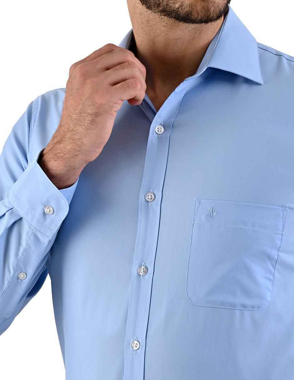 Camisa formal manga larga para hombre 5