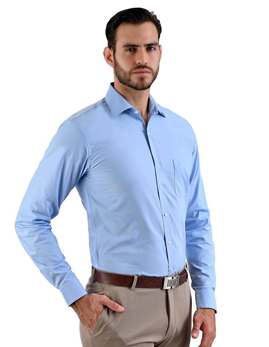 Camisa formal manga larga para hombre 4