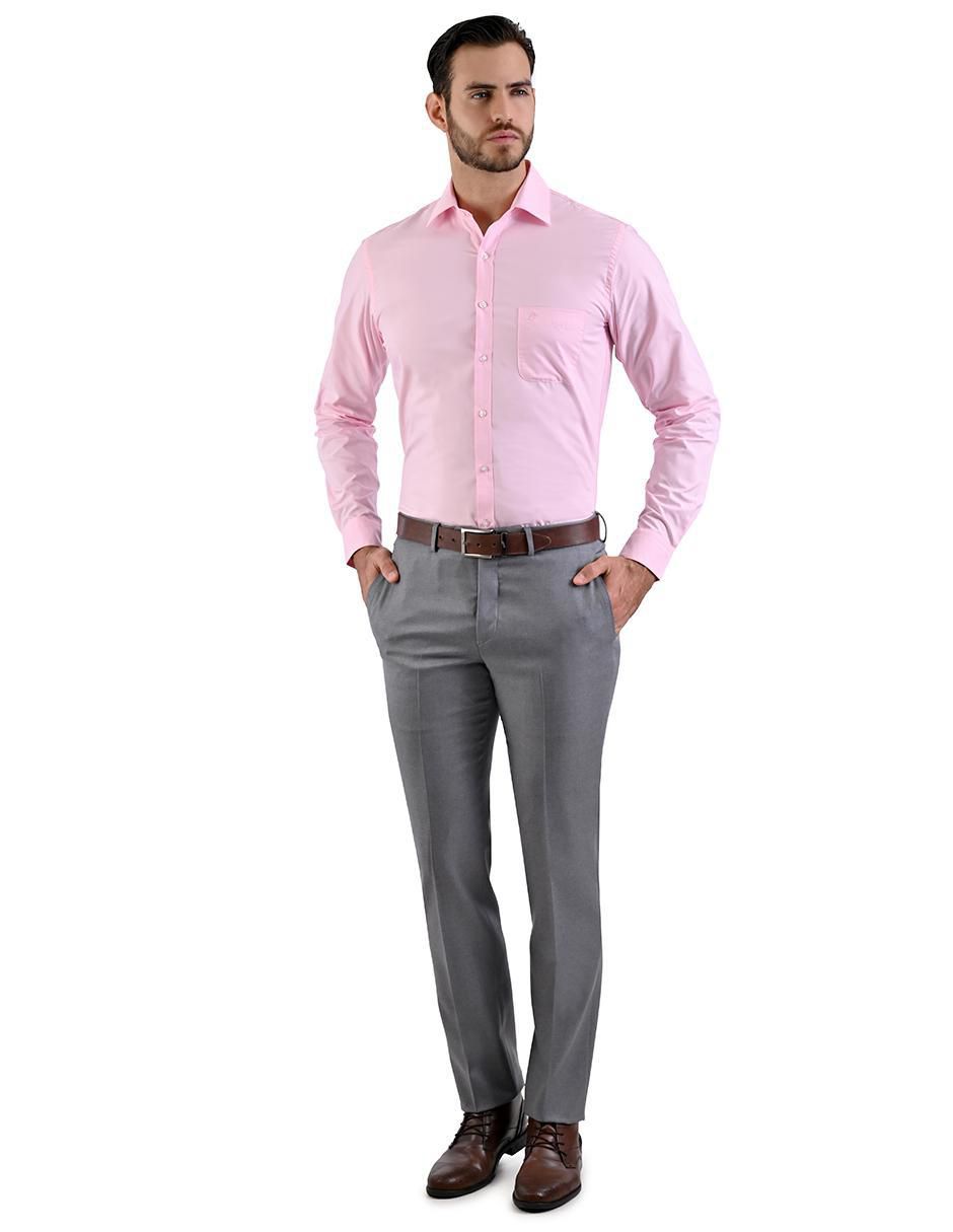 Camisa formal manga larga para hombre 4