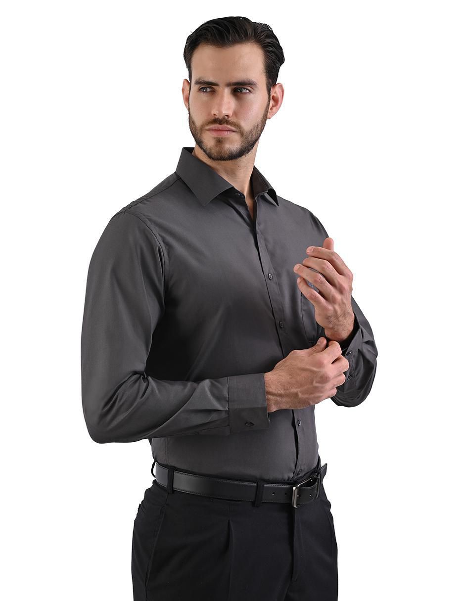 Camisa formal manga larga para hombre 5