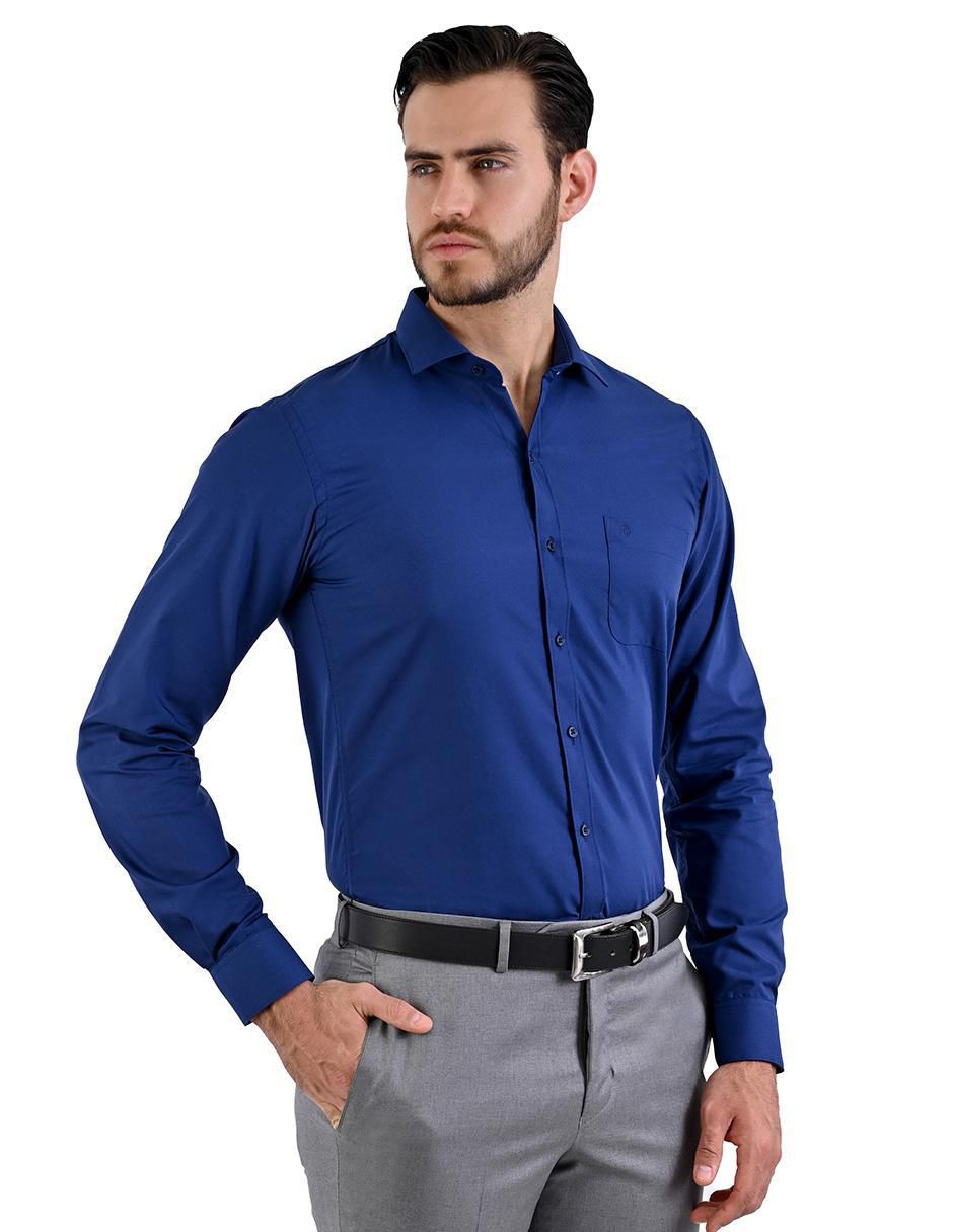 Camisa formal manga larga para hombre 5