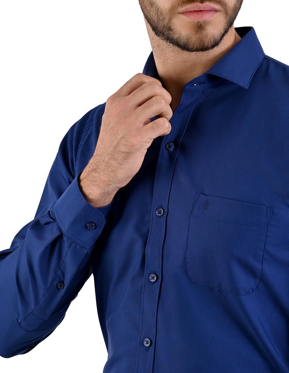Camisa formal manga larga para hombre 4