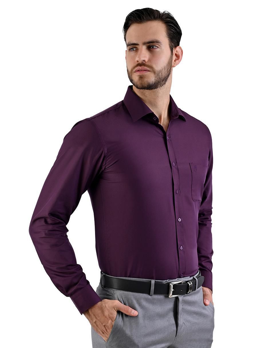 Camisa formal manga larga para hombre 5