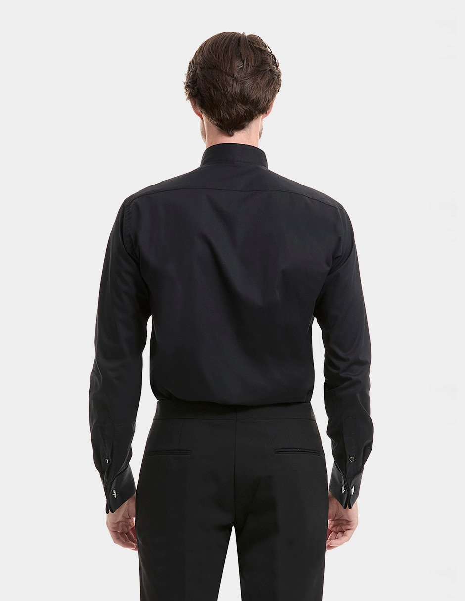Camisa etiqueta Forti Black Tie de algodón manga larga para hombre