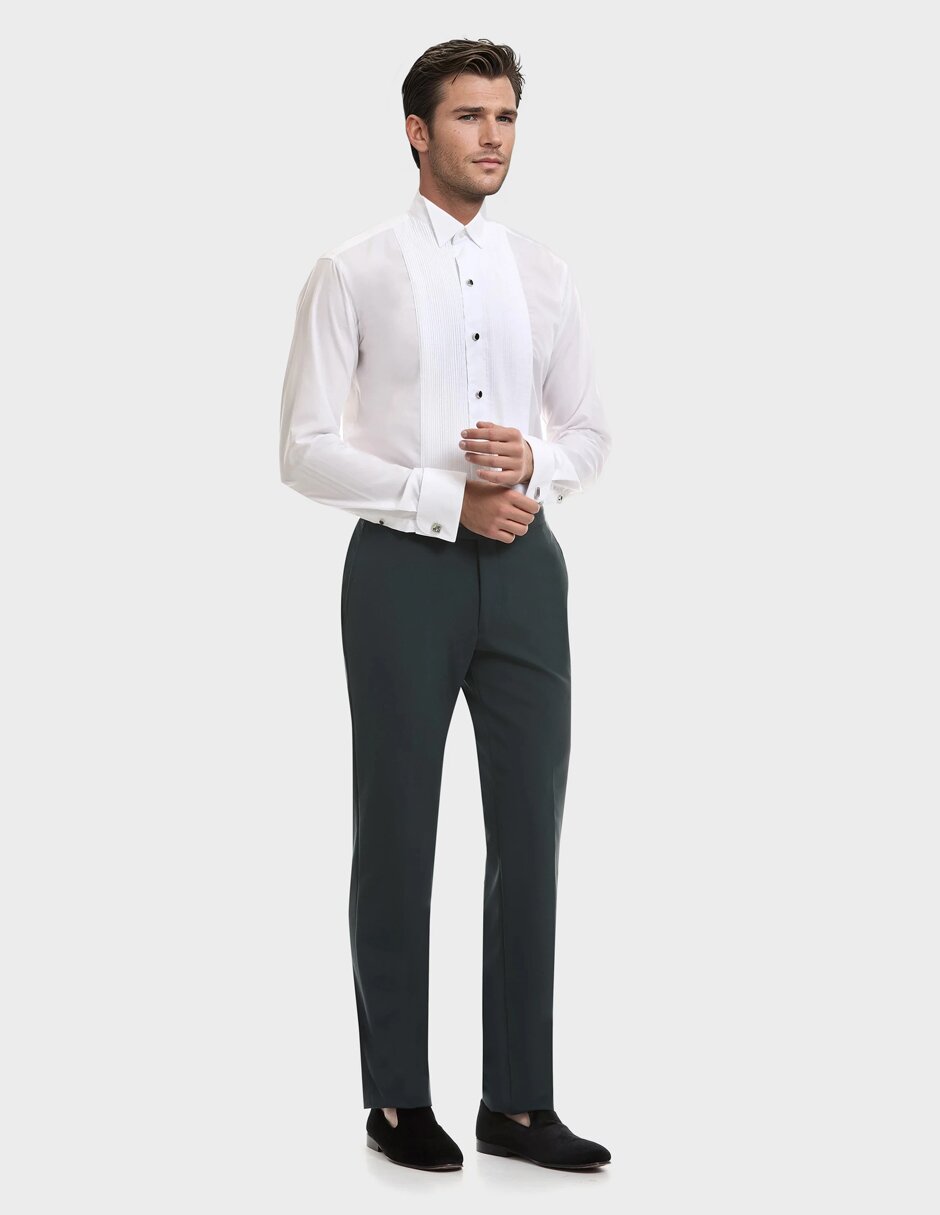 Camisa de etiqueta de algodón manga larga para hombre 2