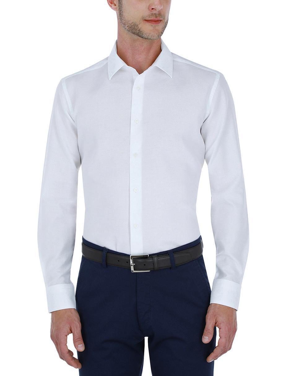 Camisa business casual de algodón manga larga para hombre 4