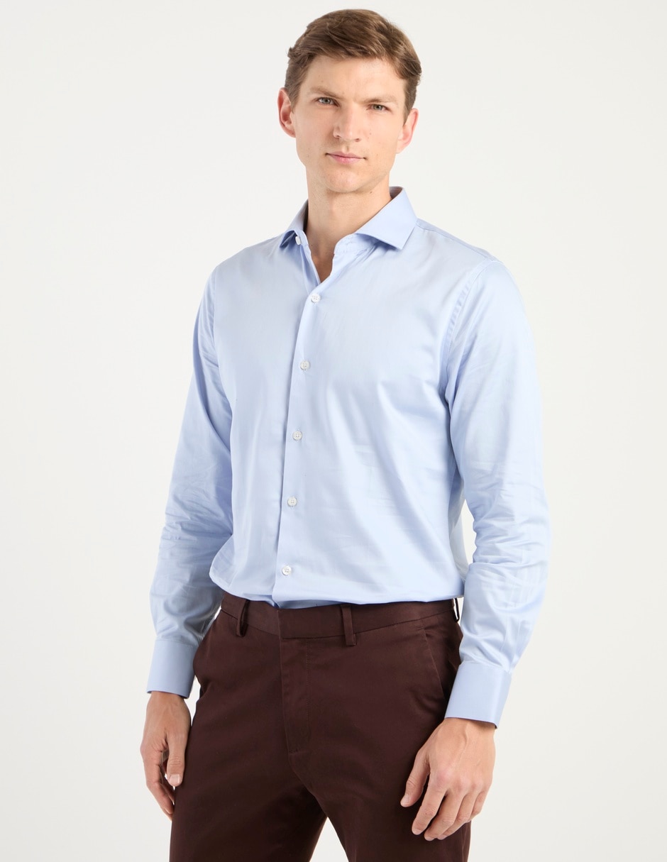 Camisa de vestir de algodón manga larga para hombre Camisa de vestir de algodón manga larga para hombre