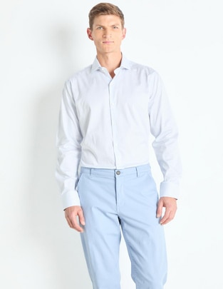 Camisa business casual de algodón manga larga para hombre