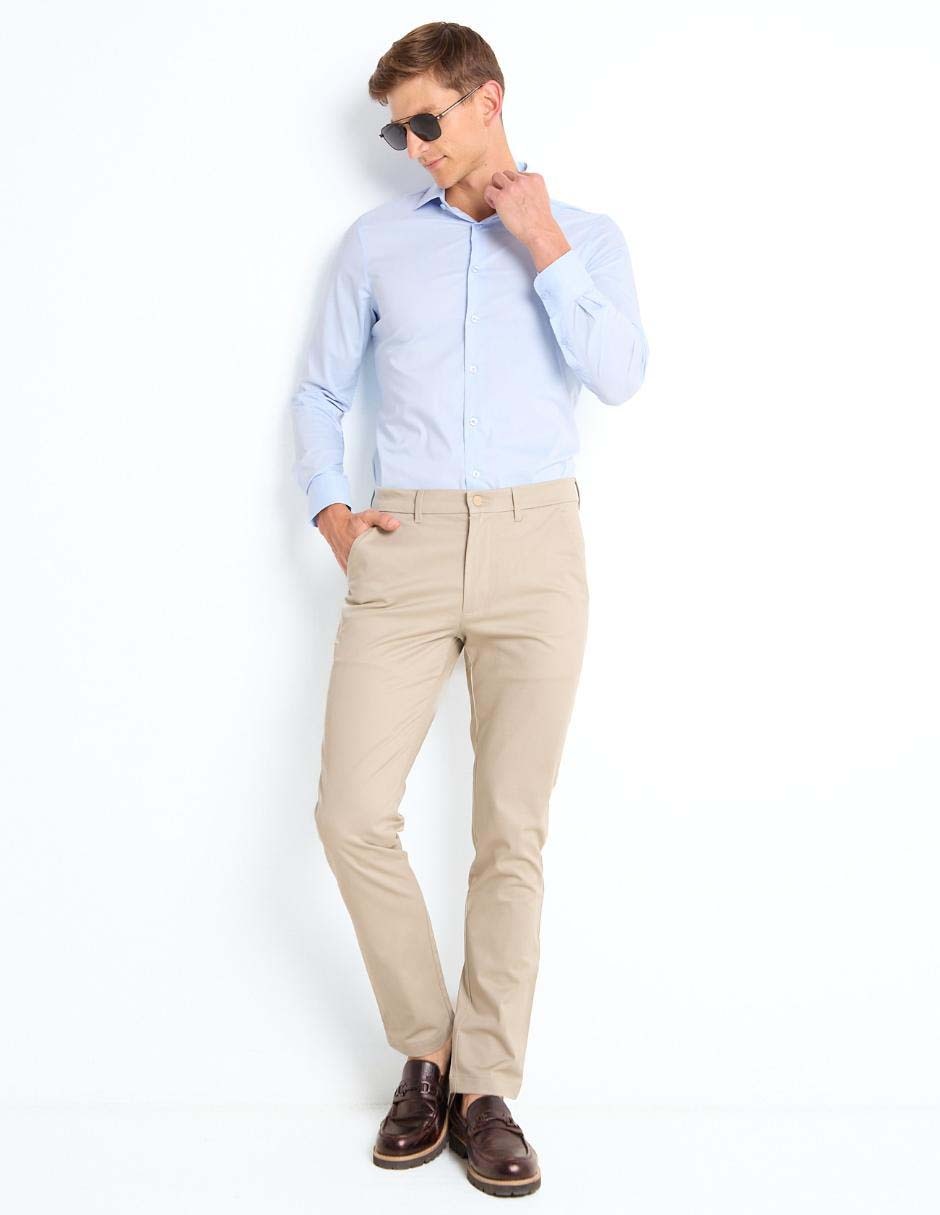 Camisa business casual Zanetti de algodón manga larga para hombre