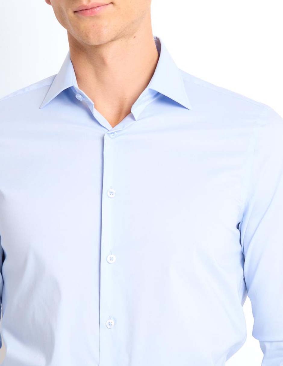 Camisa business casual Zanetti de algodón manga larga para hombre