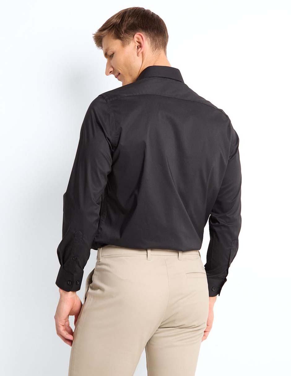 Camisa casual Zanetti de algodón manga larga para hombre