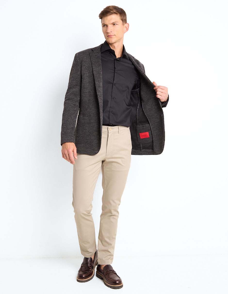 Camisa casual Zanetti de algodón manga larga para hombre