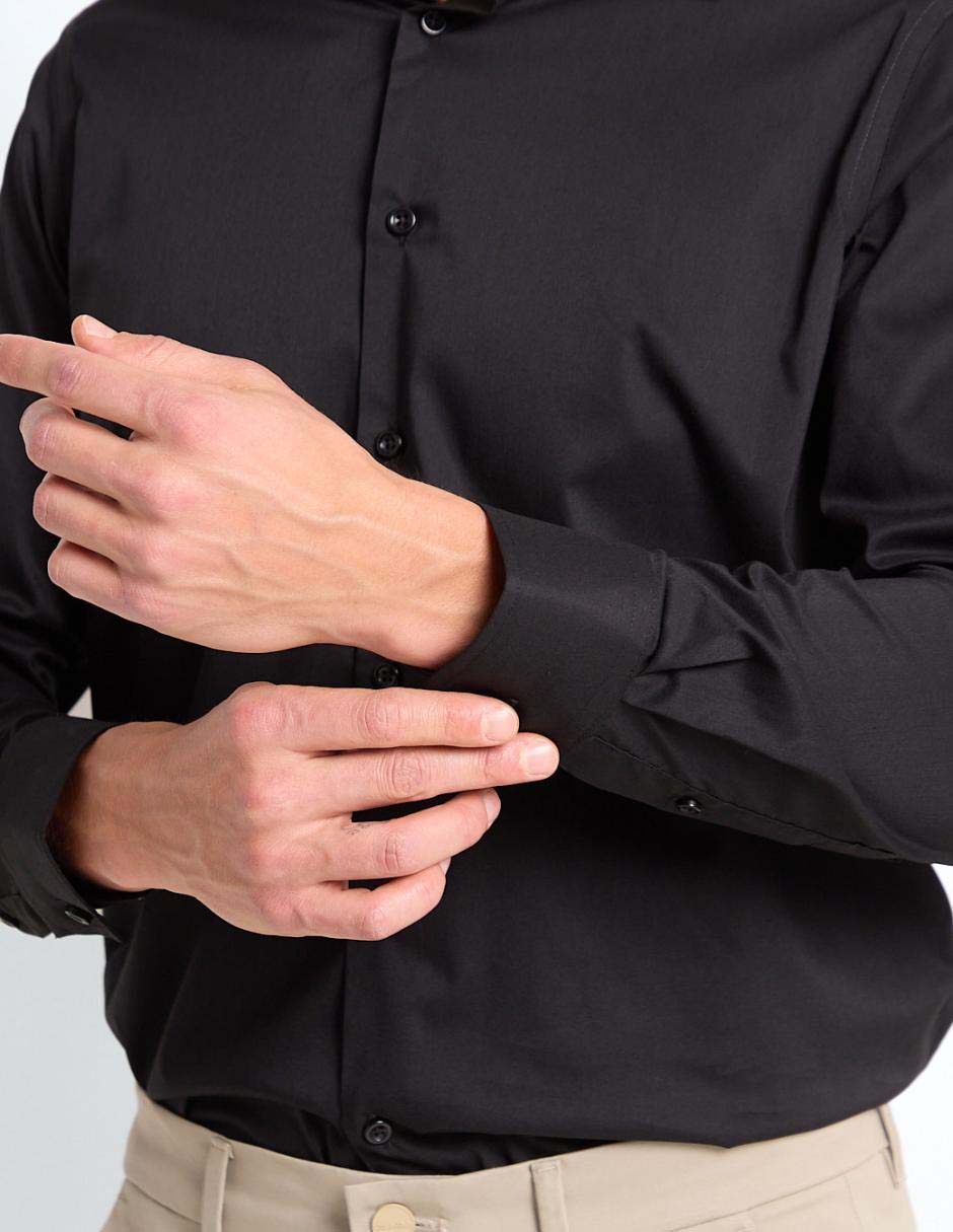 Camisa casual Zanetti de algodón manga larga para hombre