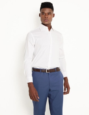 Camisa business casual de algodón manga larga para hombre Camisa business casual de algodón manga larga para hombre