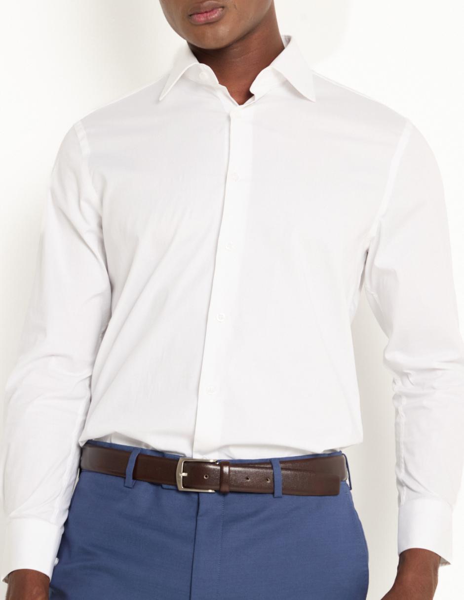Camisa business casual Zanetti de algodón manga larga para hombre