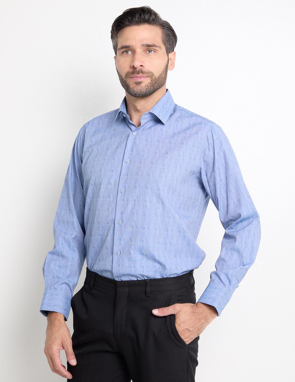 Camisa de vestir de algodón manga larga para hombre