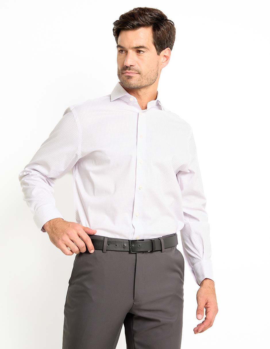 Camisa de vestir de algodón manga larga para hombre