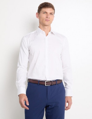 Camisa de vestir de algodón manga larga para hombre