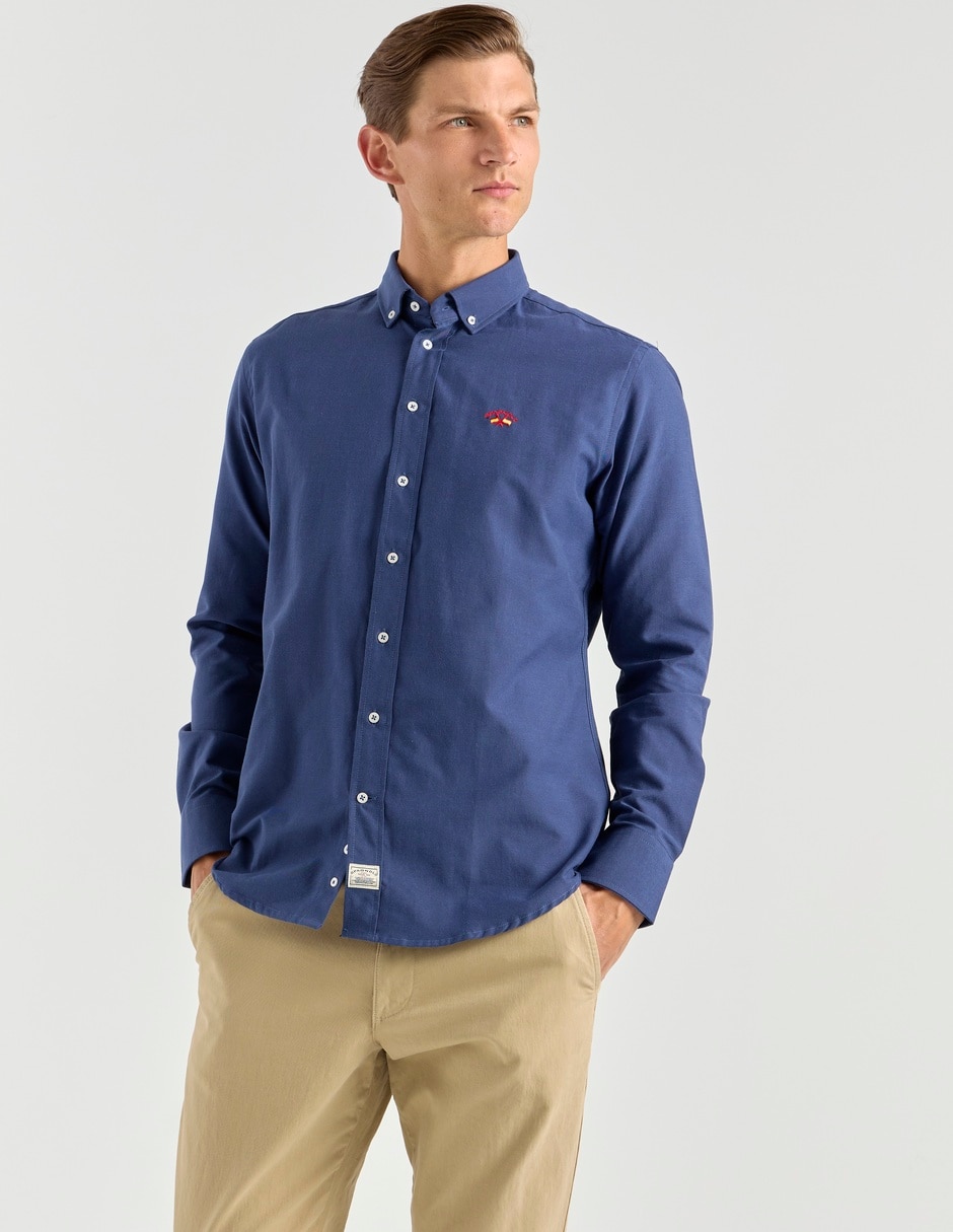Camisa casual de algodón manga larga para hombre 7