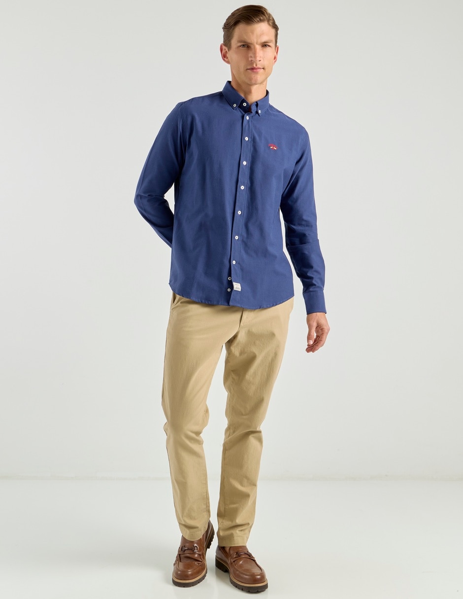 Camisa casual de algodón manga larga para hombre 8