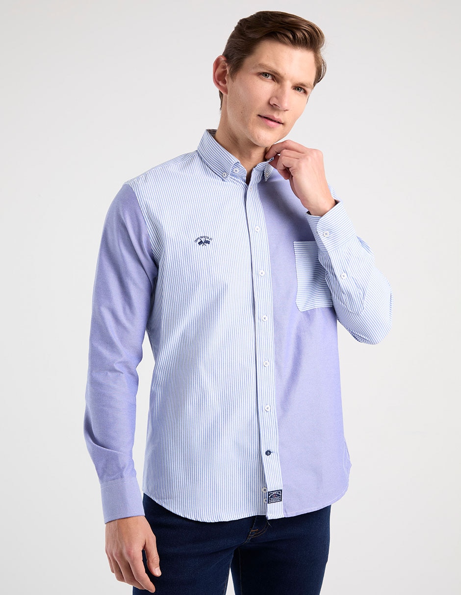 Camisa casual manga larga para hombre 1