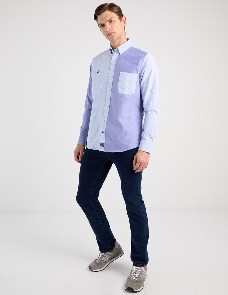 Camisa casual manga larga para hombre 7