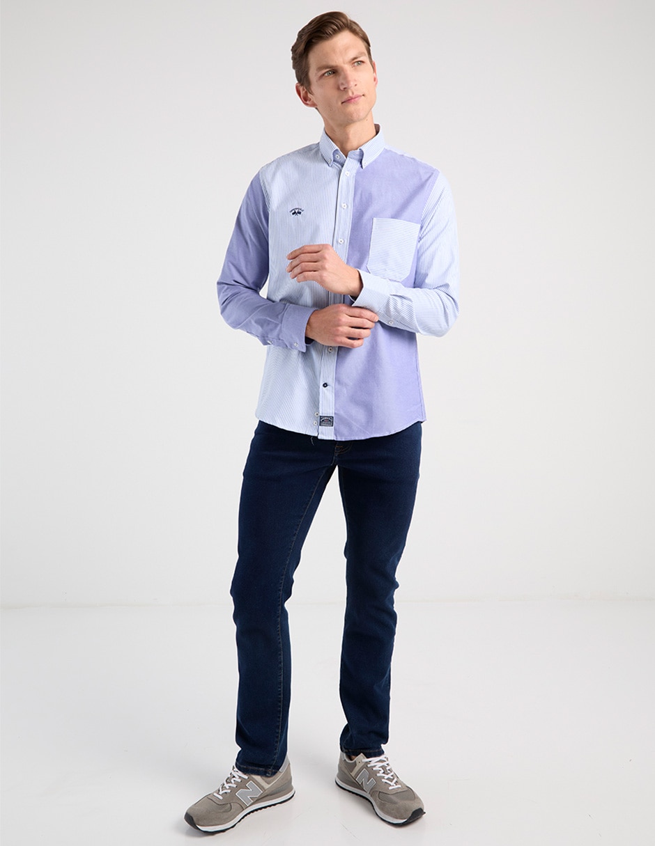 Camisa casual manga larga para hombre 8