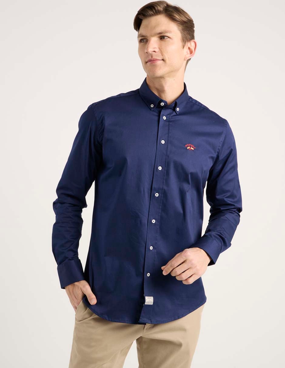 Camisa business casual de algodón manga larga para hombre 1