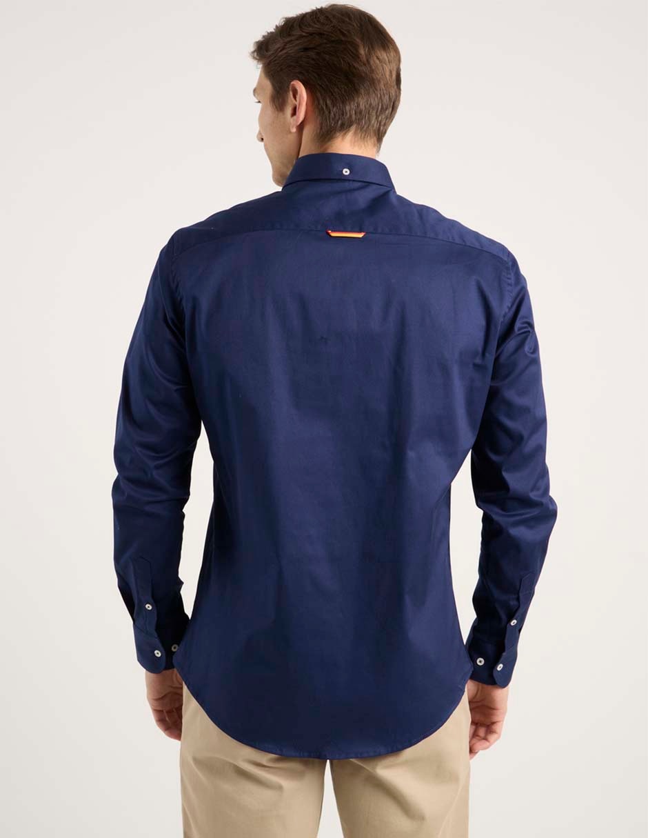 Camisa business casual de algodón manga larga para hombre 6