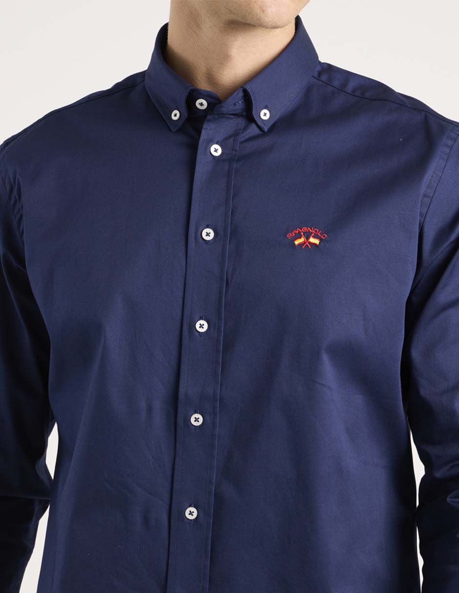 Camisa business casual de algodón manga larga para hombre 8