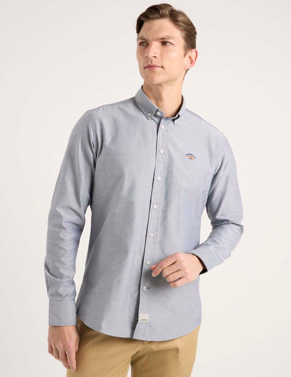 Camisa casual manga larga para hombre 1