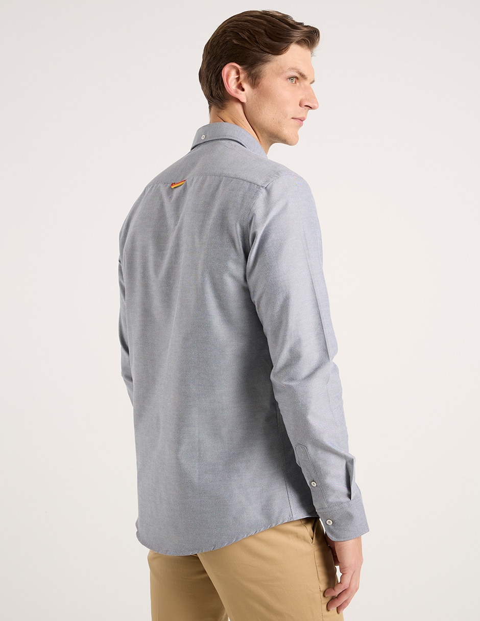 Camisa casual manga larga para hombre 6
