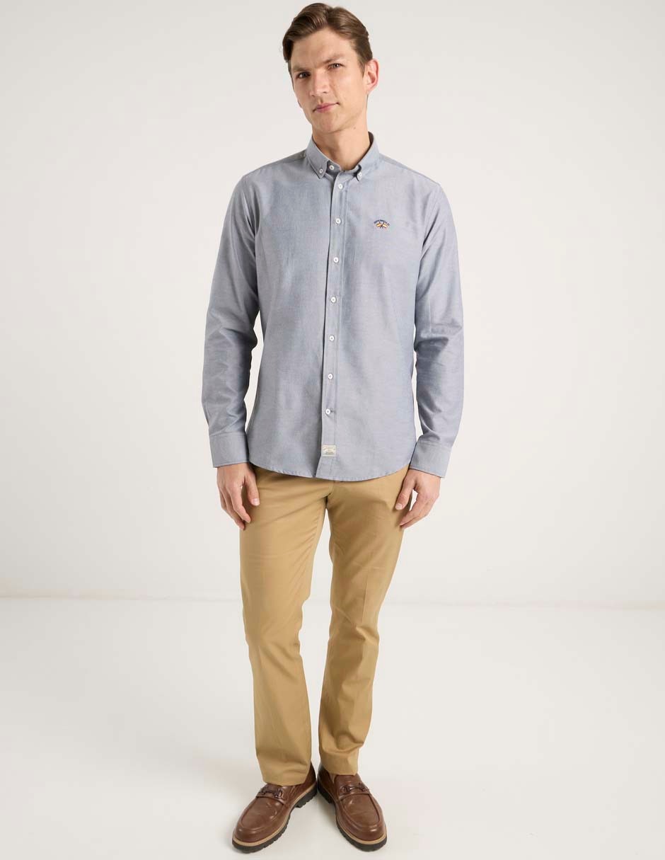 Camisa casual manga larga para hombre 7