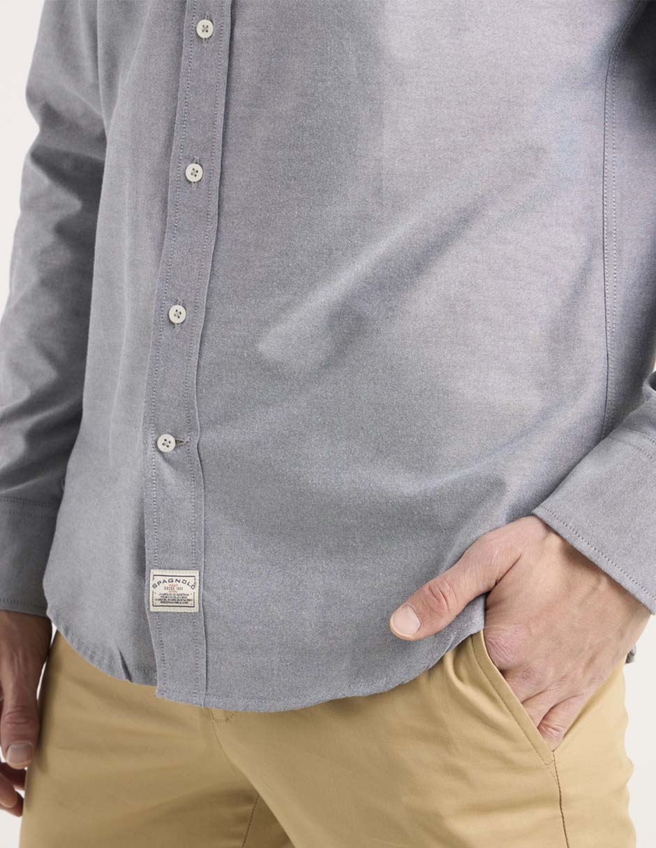 Camisa casual manga larga para hombre 9