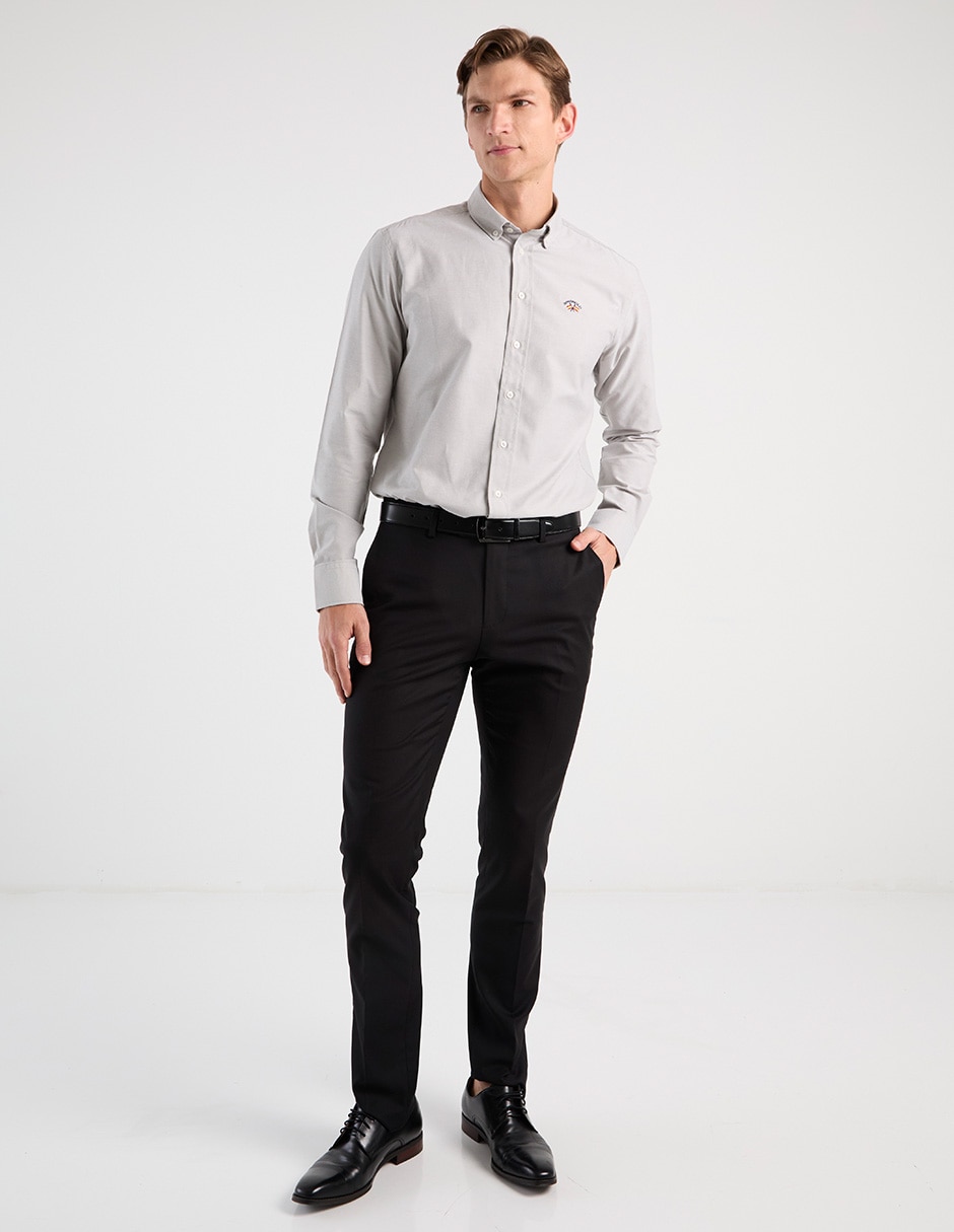 Camisa business casual de algodón manga larga para hombre 8