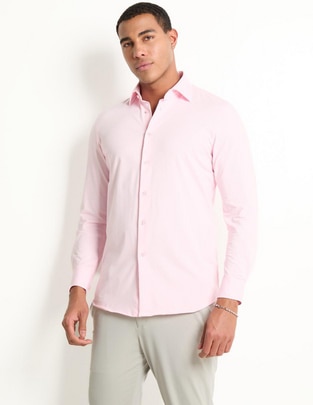 Camisa de vestir de algodón manga larga para hombre