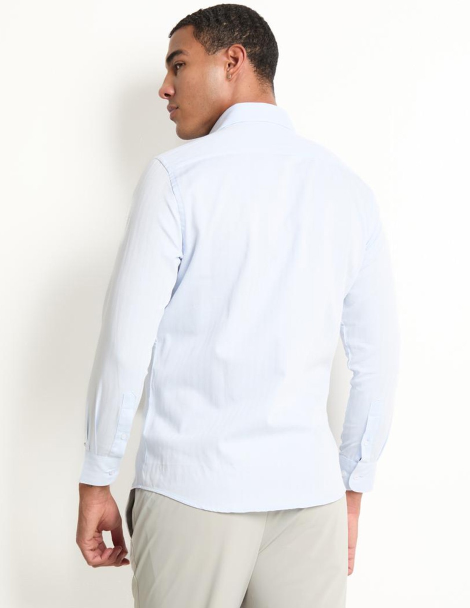 Camisa de vestir Zanetti de algodón manga larga para hombre