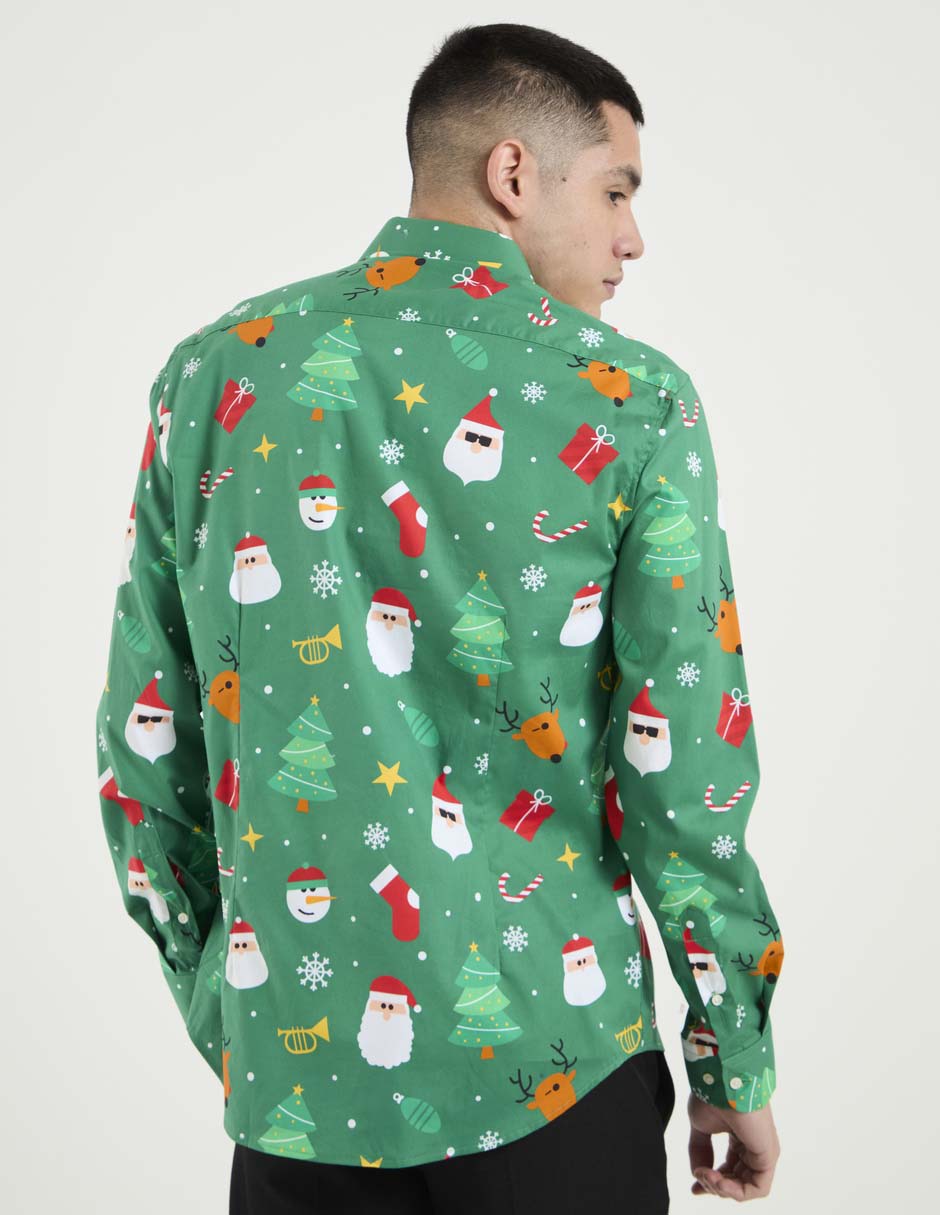 Camisa casual manga larga para hombre 5
