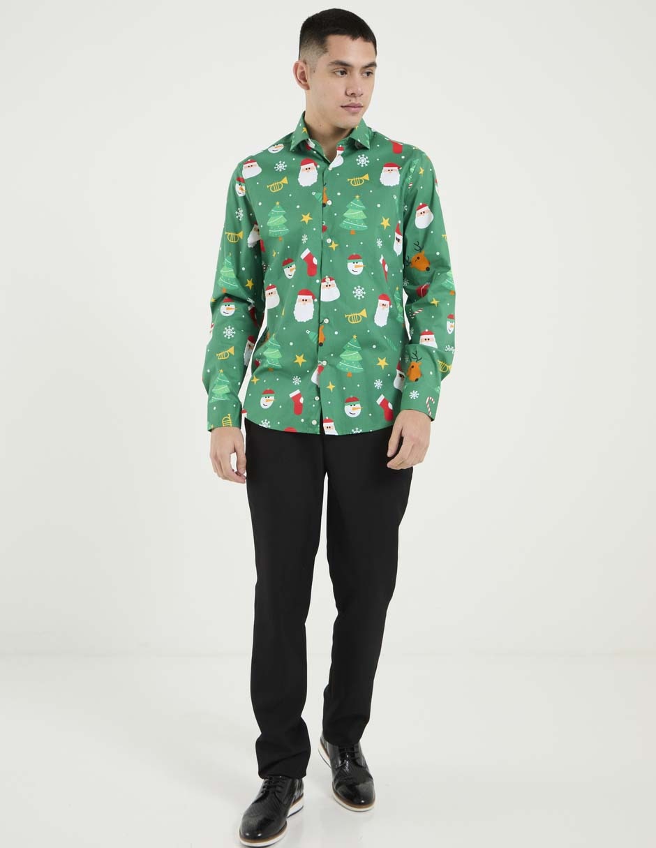 Camisa casual manga larga para hombre 6