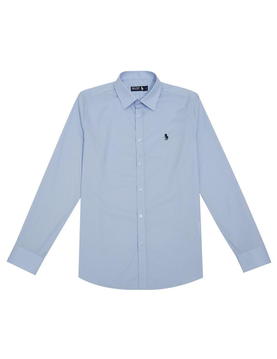 Camisa formal de algodón manga larga para hombre 4