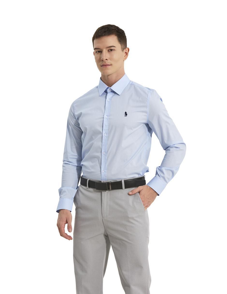 Camisa formal de algodón manga larga para hombre 2