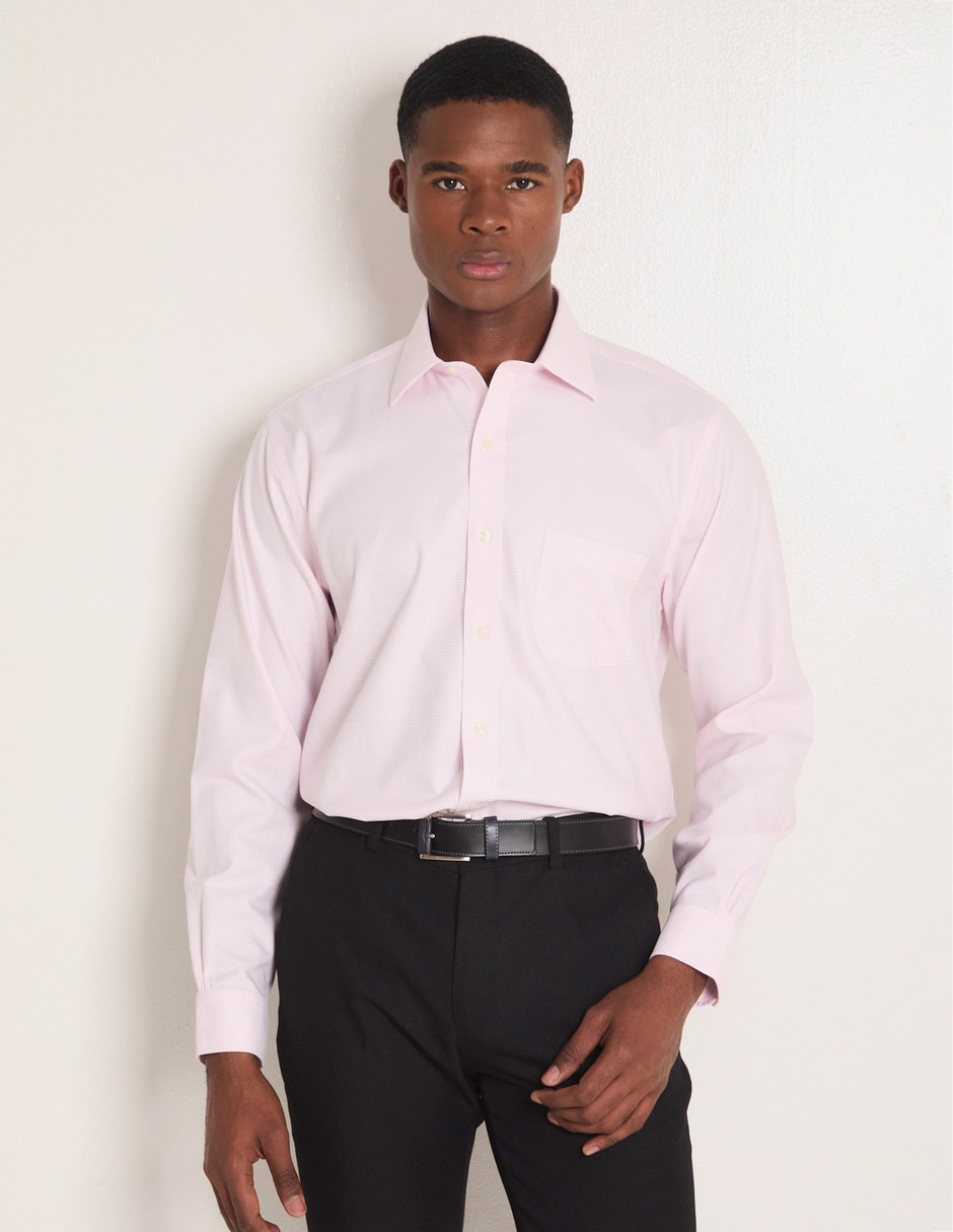 Camisa de vestir de algodón manga larga para hombre
