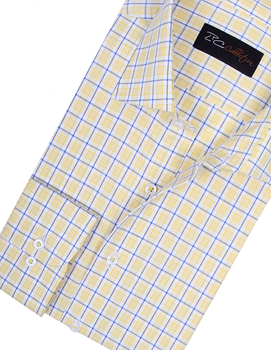 Camisa de vestir L.P.C. de algodón manga larga para hombre