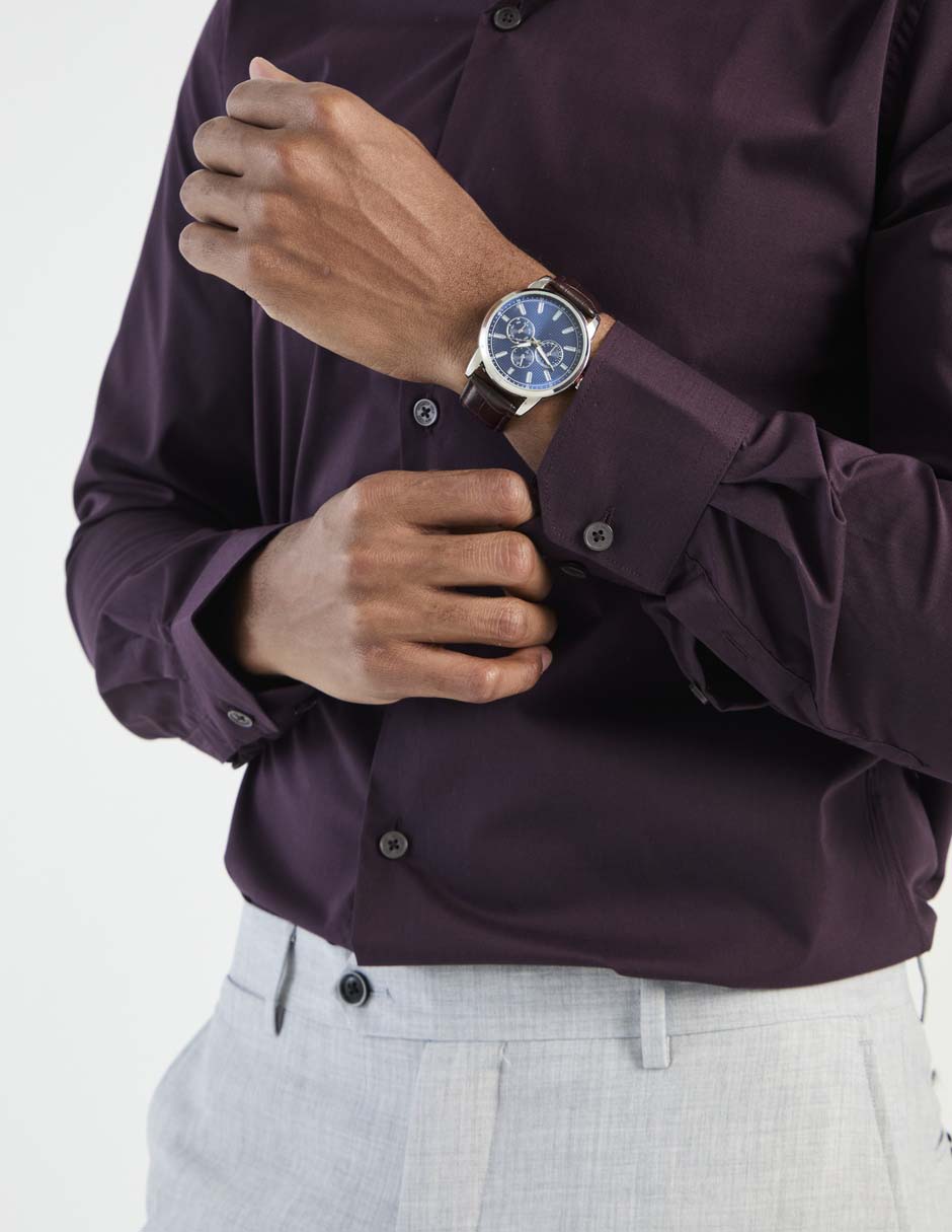 Camisa de vestir manga larga para hombre