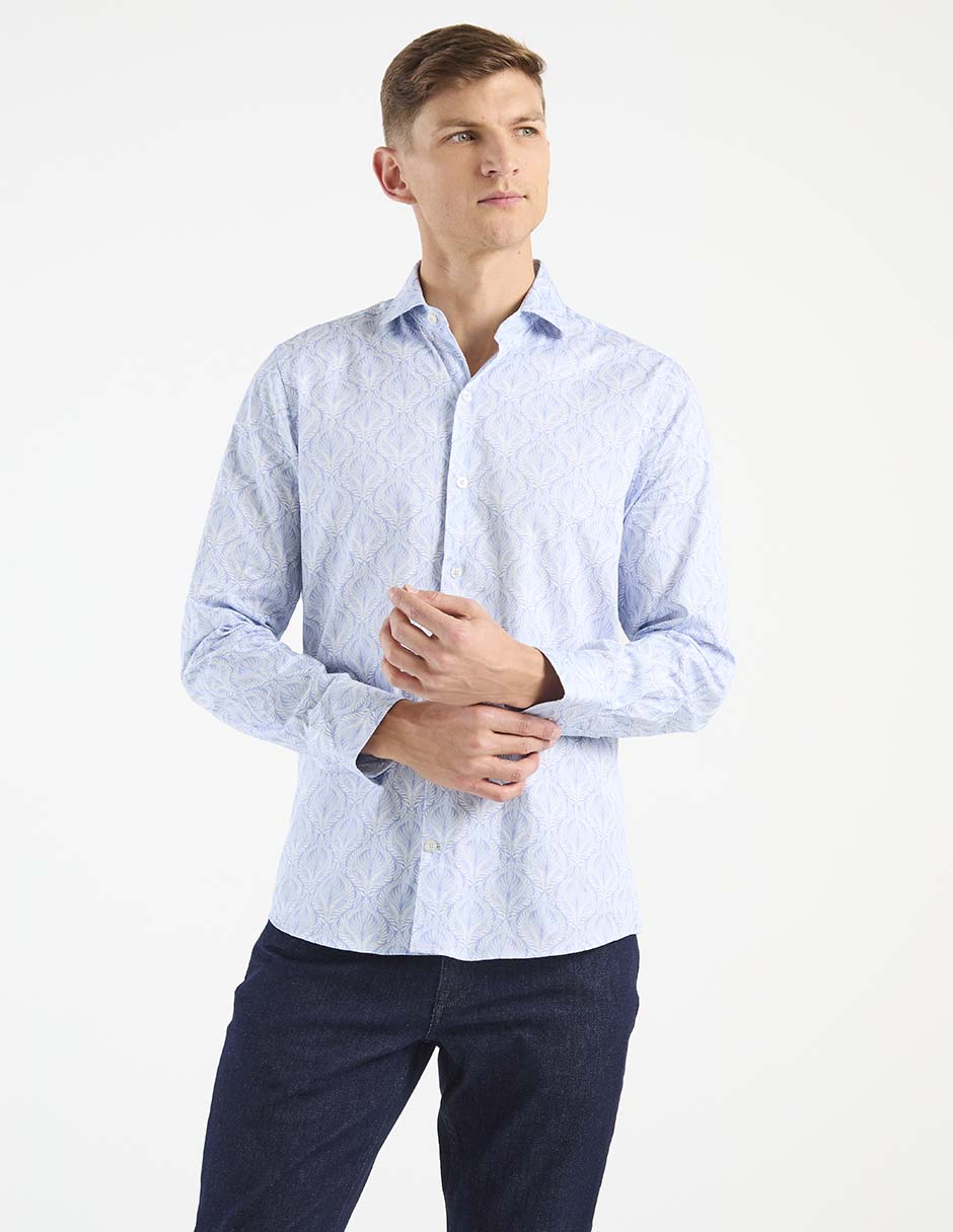 Camisa de vestir de algodón manga larga para hombre Camisa de vestir de algodón manga larga para hombre