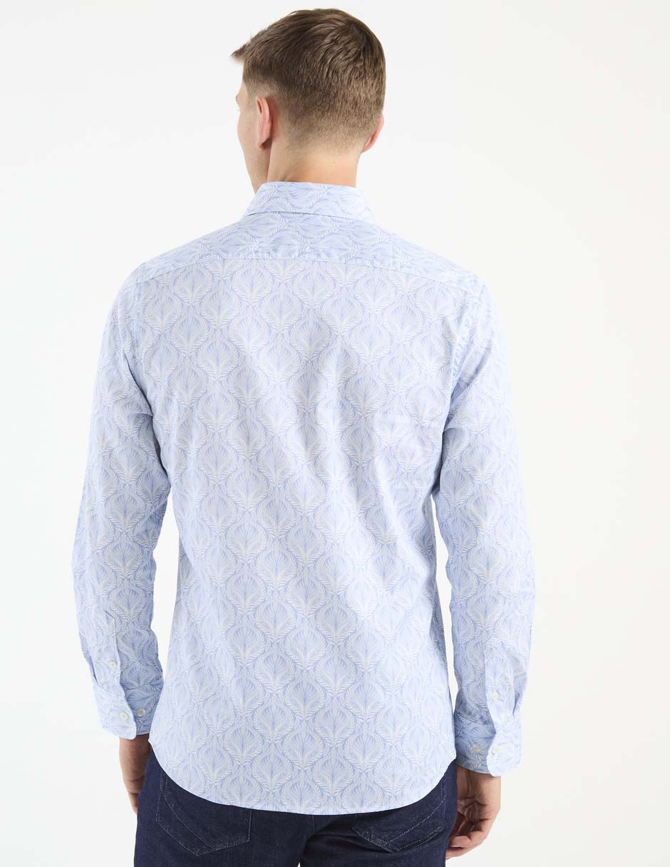 Camisa de vestir de algodón manga larga para hombre 4