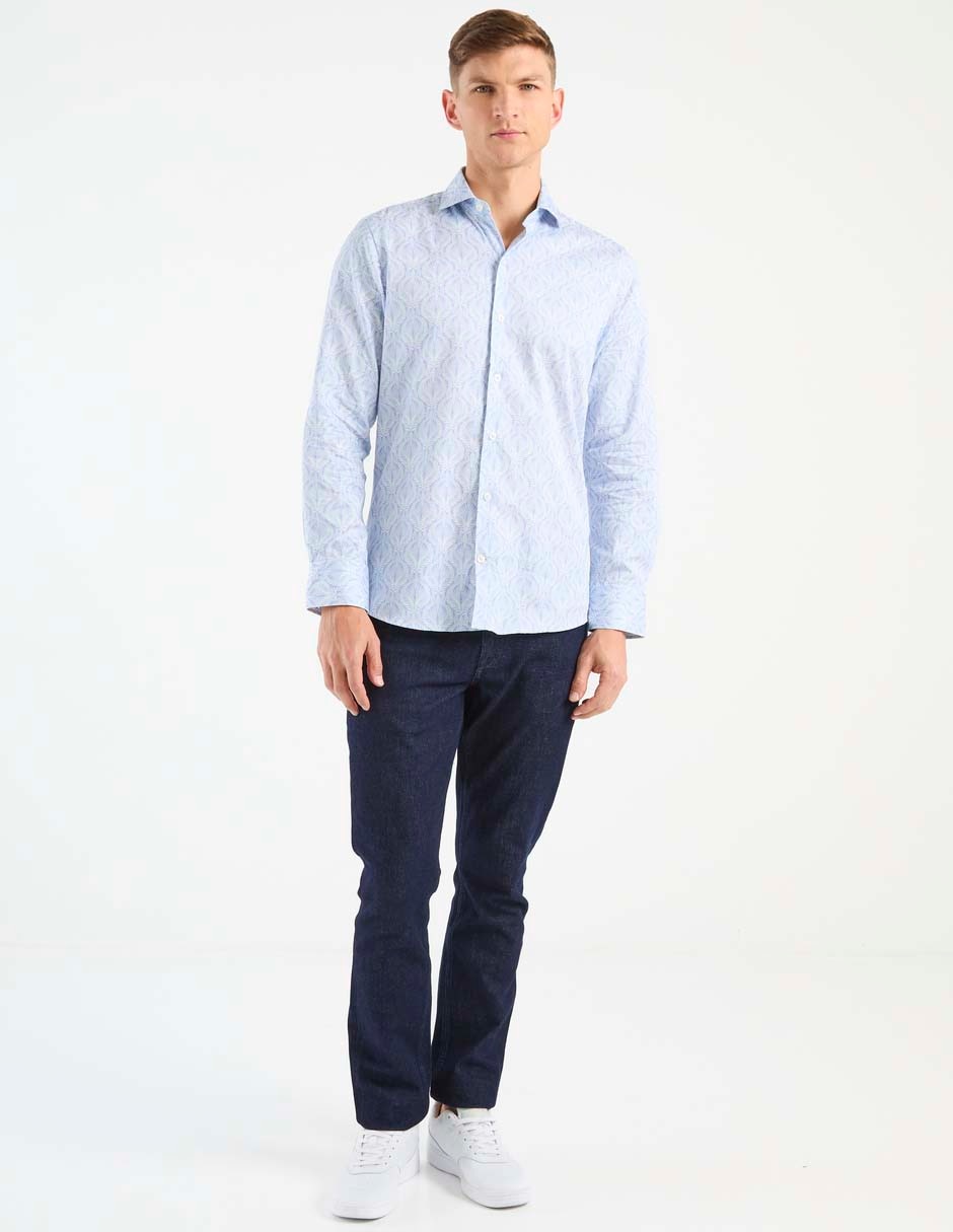 Camisa de vestir de algodón manga larga para hombre 3