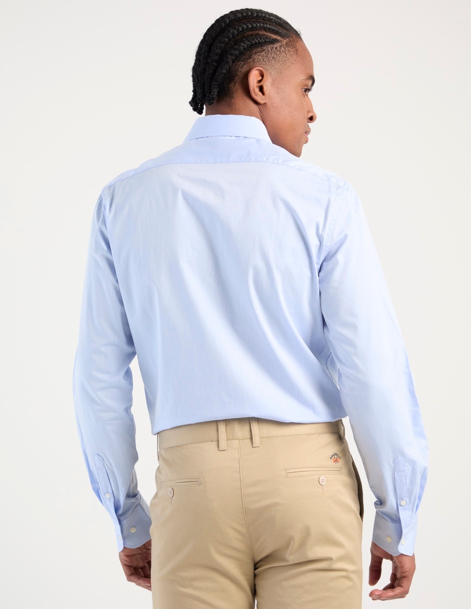 Camisa de vestir de algodón manga larga para hombre 4
